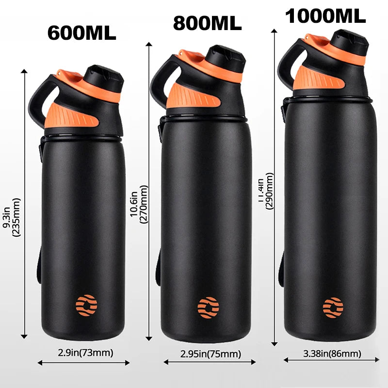 FEIJIAN Thermos With Magnetic Lid Sport Stainless Steel Water Bottle Keep Cold Insulated Vacuum Flask 1000ml